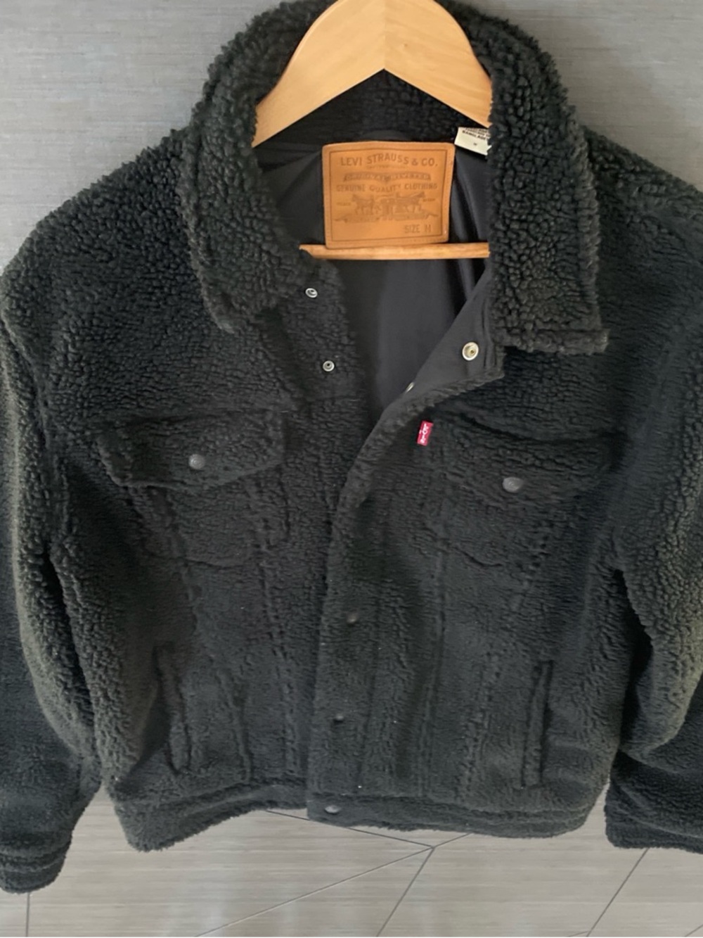 Levi's Black Sherpa Bomber Jacket